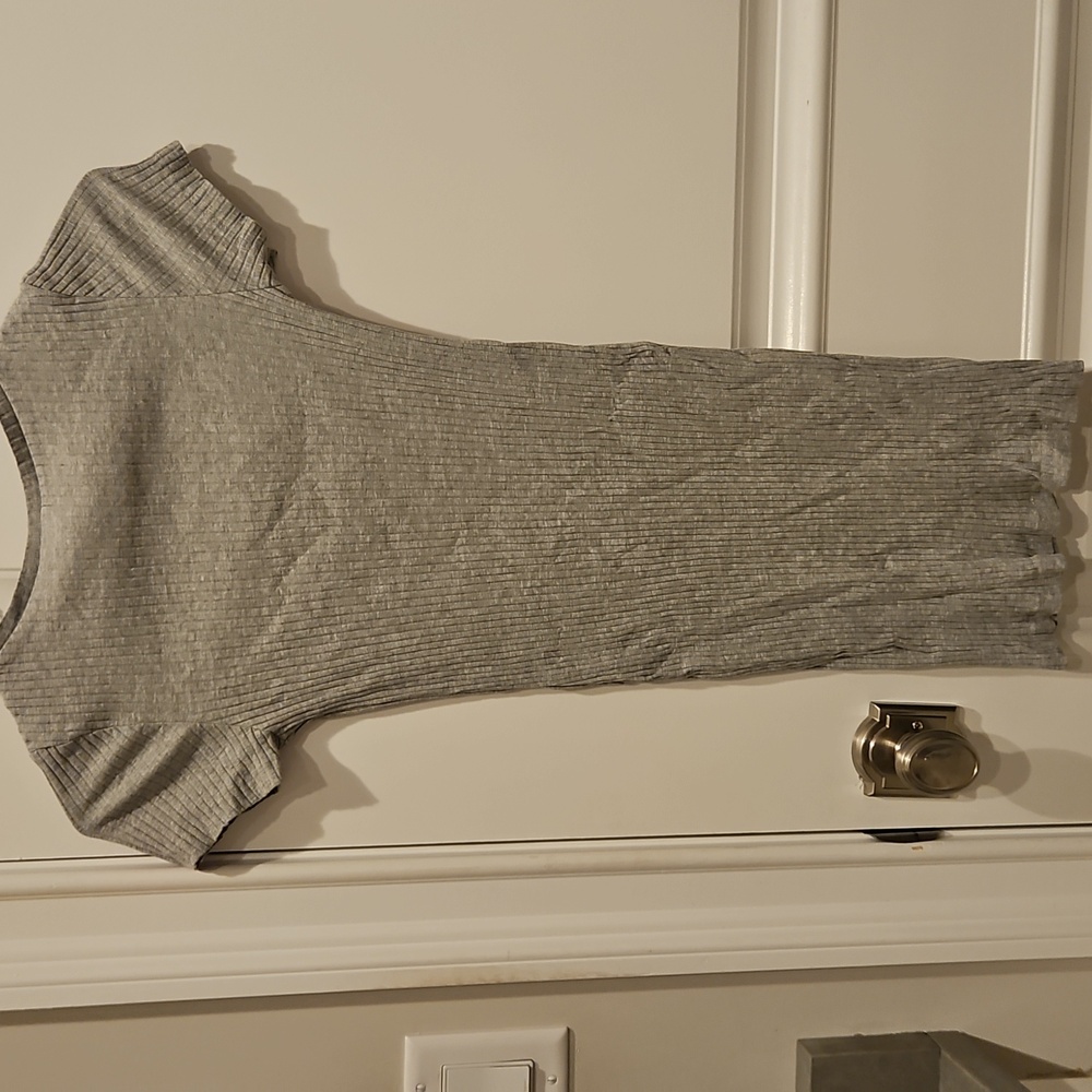 Divided Light Gray Ribbed Dress - Picture 3 of 3